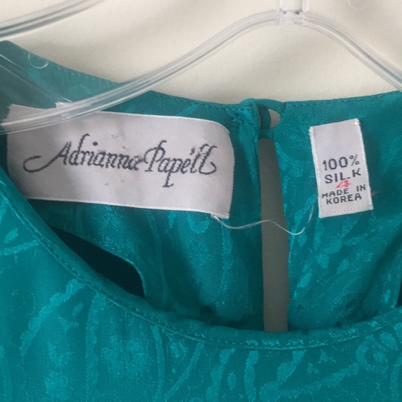 Vintage Adrienne Papell 100% Silk Textured Paisley Midi Dres - Picture 3 of 7